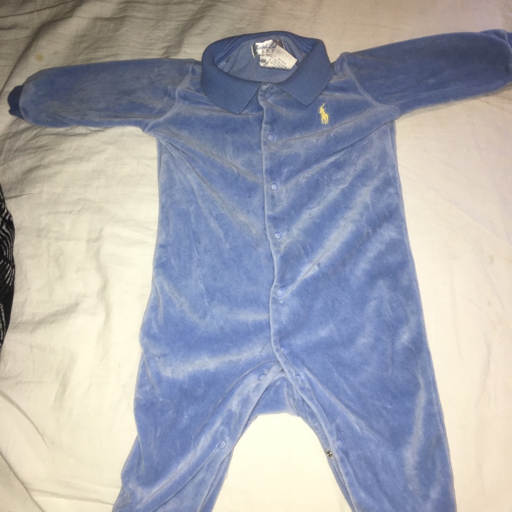 Blue polo onesie